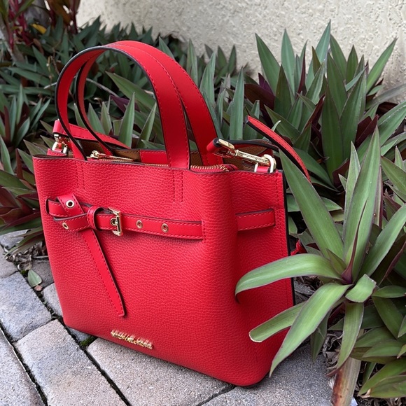 MICHAEL KORS EMILIA SMALL SATCHEL DARK SANGRIA - Picture 4 of 16